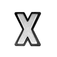 Pin Buchstabe X, Zinn