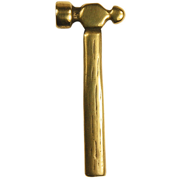 "Hammer" Gold Plated Screwlock Biker Pins - cuir