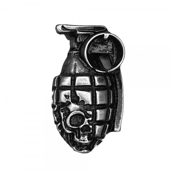 Pin Granate mit Totenkopf, Zinn