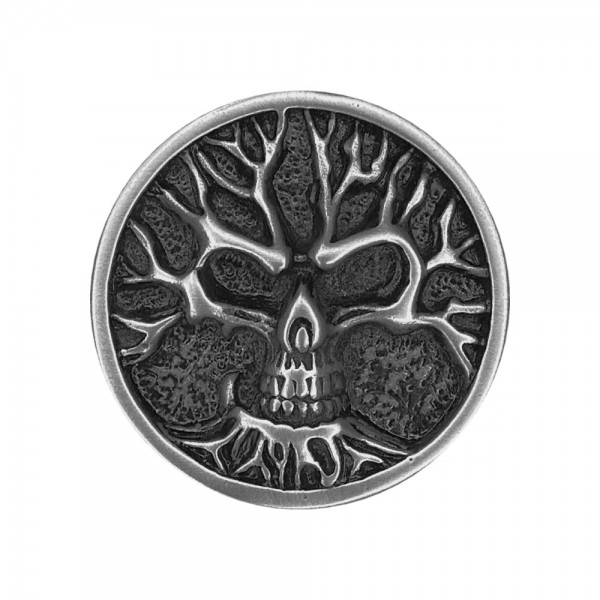 Tree of Life Skull Pin, Pewter