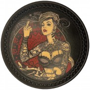Tattooed Pin-Up Middle Finger Leather Back Patch