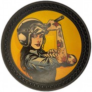 Lady Biker “We Can Do It” Leather Back Patch