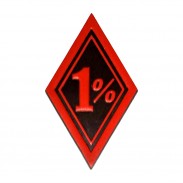 Patch losange 1 %, cuir embouti - moto