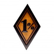 1%-Raute Patch, geprägtes Leder - métal