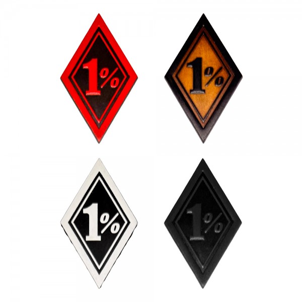 1% Diamond Patch, Embossed Leather - cuir