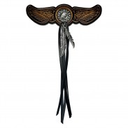 Patch ailes en cuir embouti, franges au choix