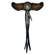 Patch ailes en cuir embouti, franges au choix