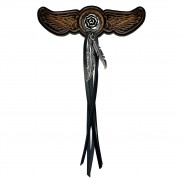 Patch ailes en cuir embouti, franges au choix