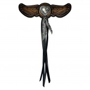 Patch ailes en cuir embouti, franges au choix
