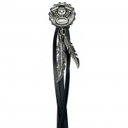 V-Twin Engine – lambskin fringe with pewter feathers