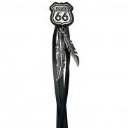 Route 66 – frange en cuir d’agneau et plumes en étain