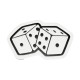 Dice Embossed Leather Patch – white