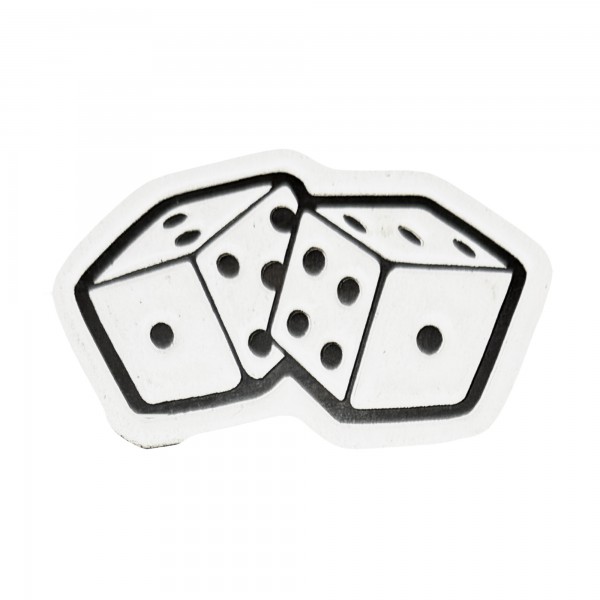 Patch Dés en cuir embouti – blanc
