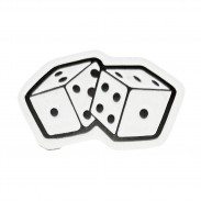 Patch Dés en cuir embouti – blanc