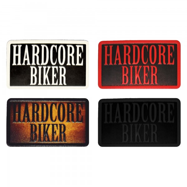 Hardcore Biker Embossed Leather Patch