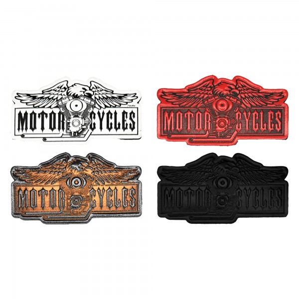 Patch Motorcycles Adler und Motor aus geprägtem Leder
