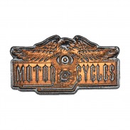 Motorcycles Eagle and Engine Embossed Leather Patch – antique brown
