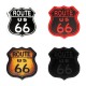 Patch Route 66 en cuir embouti