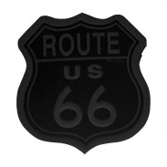 Patch Route 66 aus geprägtem Leder – Schwarz