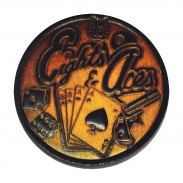 Eights & Aces Embossed Leather Patch – antique brown