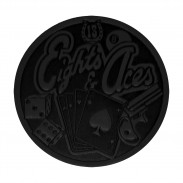 Patch Eights & Aces aus geprägtem Leder – Schwarz