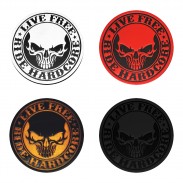 Patch Live Free Ride Hardcore en cuir embouti