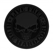 Patch Live Free Ride Hardcore aus geprägtem Leder – Schwarz