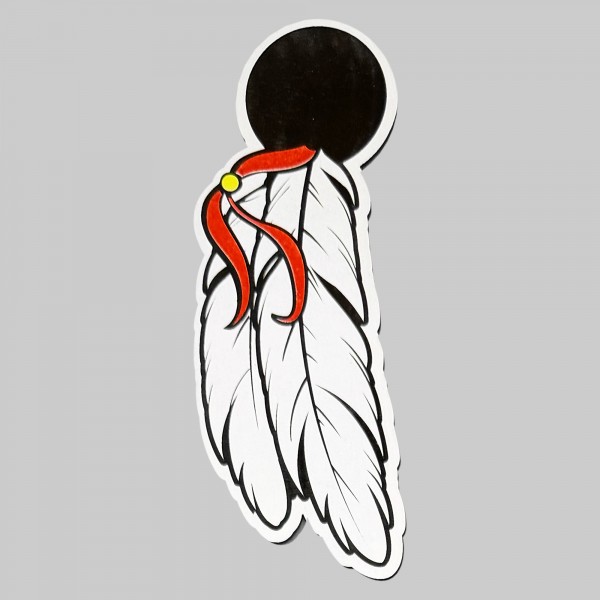 Patch Plumes Amérindiennes en cuir embouti – gauche
