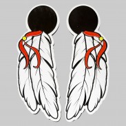 Native American Feathers Embossed Leather Patch – Left