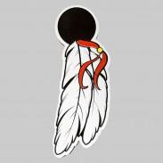 Patch Plumes Amérindiennes en cuir embouti – droite