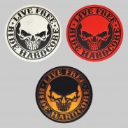 Live Free Ride Hardcore Embossed Leather Patch