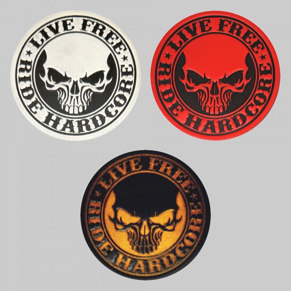 Patch Live Free Ride Hardcore aus geprägtem Leder