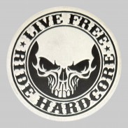 Patch Live Free Ride Hardcore aus geprägtem Leder – Schwarz-Weiß