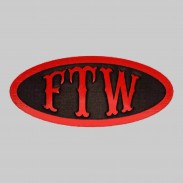 Patch FTW ovale en cuir embouti