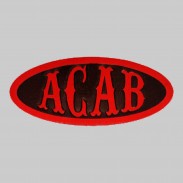 Patch ACAB oval aus geprägtem Leder