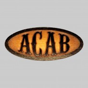 Patch ACAB ovale en cuir embouti