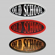 Patch Old School ovale en cuir embouti