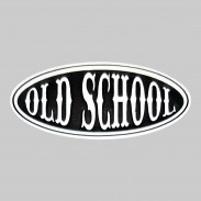 Patch Old School ovale en cuir embouti
