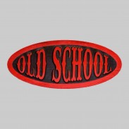 Patch Old School ovale en cuir embouti