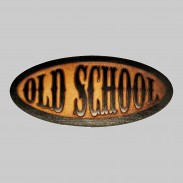 Patch Old School ovale en cuir embouti