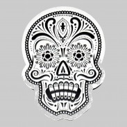 Patch Tête de Mort Mexicaine en cuir embouti
