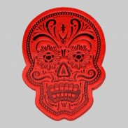 Patch Mexikanischer Totenkopf aus geprägtem Leder