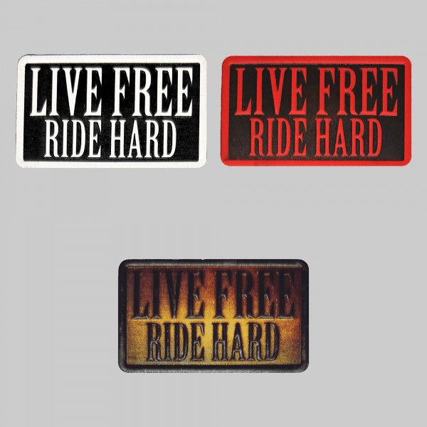 Patch Live Free Ride Hard en cuir embouti