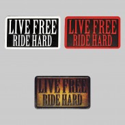Live Free Ride Hard Embossed Leather Patch