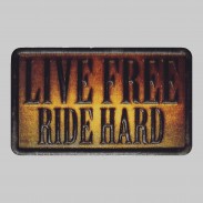 Live Free Ride Hard Embossed Leather Patch – antique brown