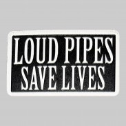 Patch Loud Pipes Save Lives en cuir embouti – noir et blanc