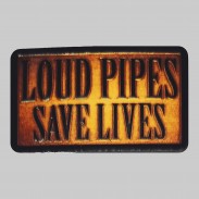 Patch Loud Pipes Save Lives en cuir embouti – marron vieilli