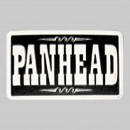 Patch Panhead en cuir embouti – noir et blanc