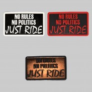 No Rules No Politics Just Ride Embossed Leather Patch