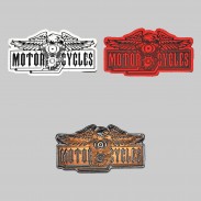 Patch Motorcycles Adler und Motor aus geprägtem Leder